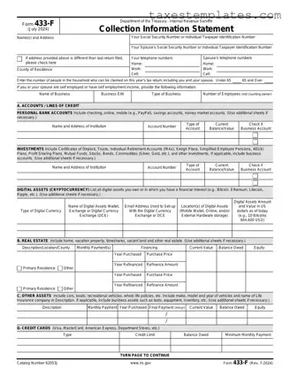 Free IRS 433-F Template in PDF