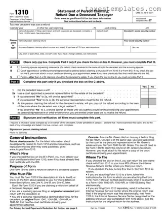 Free IRS 1310 Template in PDF