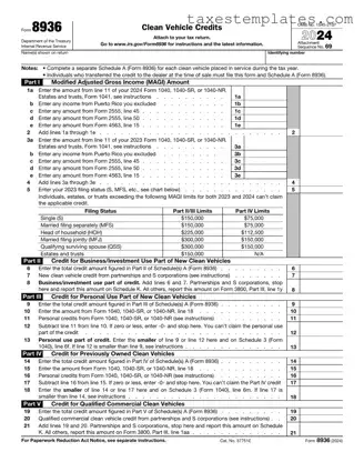 Free IRS 8936 Template in PDF