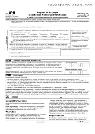 Free IRS W-9 Template in PDF