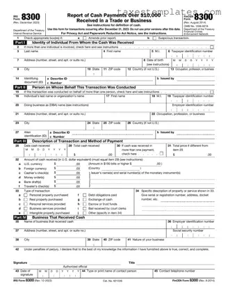 Free IRS 8300 Template in PDF
