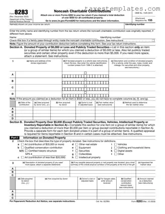 Free IRS 8283 Template in PDF