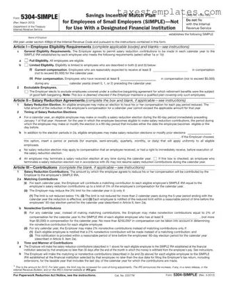 Free IRS 5304-SIMPLE Template in PDF