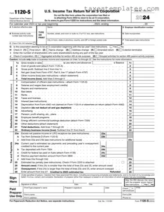 Free IRS 1120-S Template in PDF
