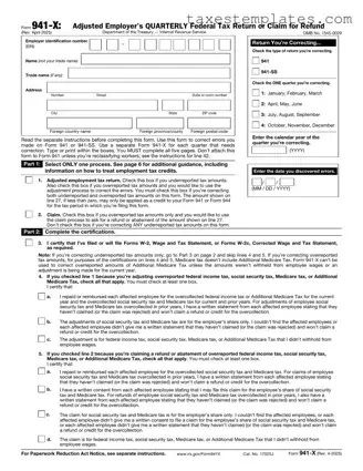 Free IRS 941-X Template in PDF