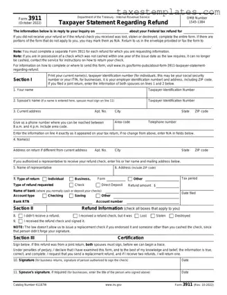 Free IRS 3911 Template in PDF