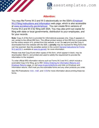 Free IRS W-2 Template in PDF