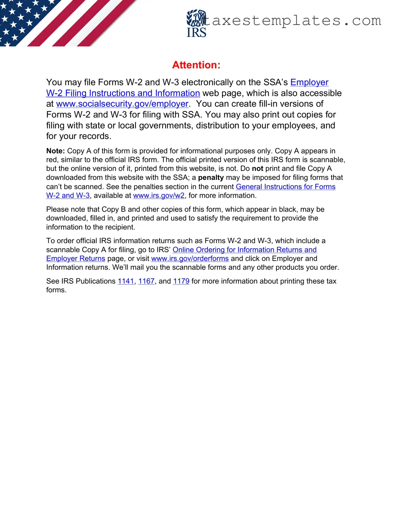 Free IRS W-2 Template in PDF